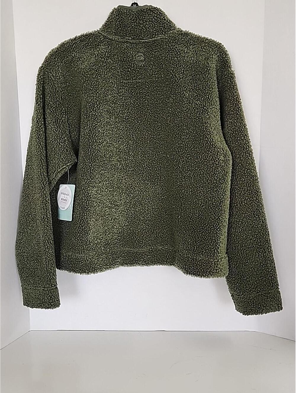 Women's Magellan Outdoors Sherpa Fleece Sweater Jacket Green Size XL Pockets - Picture 8 of 14